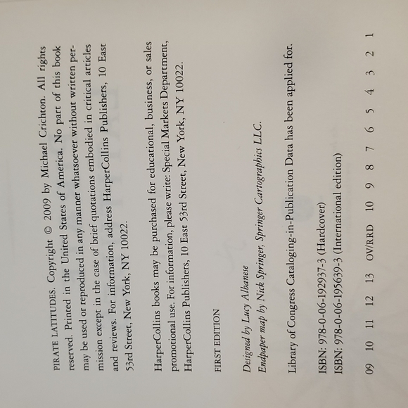 Michael Crichton Pirate Latitudes' 2009 Hardcover Best Srlling Book - Picture 3 of 11